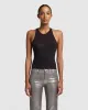 Sheer Racerback Tank in Black sold by 7 For All Mankind