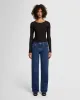 Sheer Long Sleeve Tee in Black sold by 7 For All Mankind