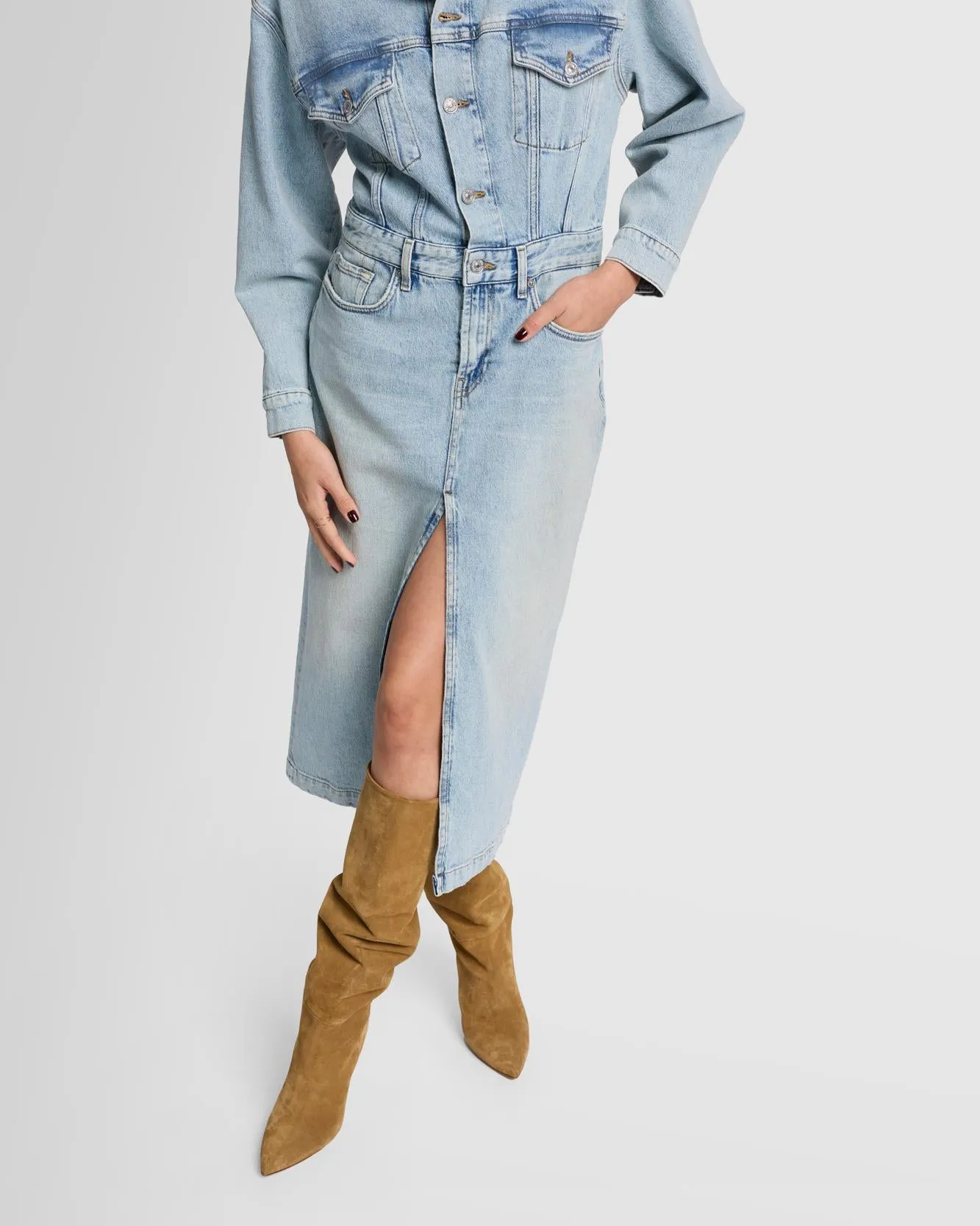 MANKIND Relaxed Denim Dress in Sahara sold by 7 For All Mankind product image thumbnail 3