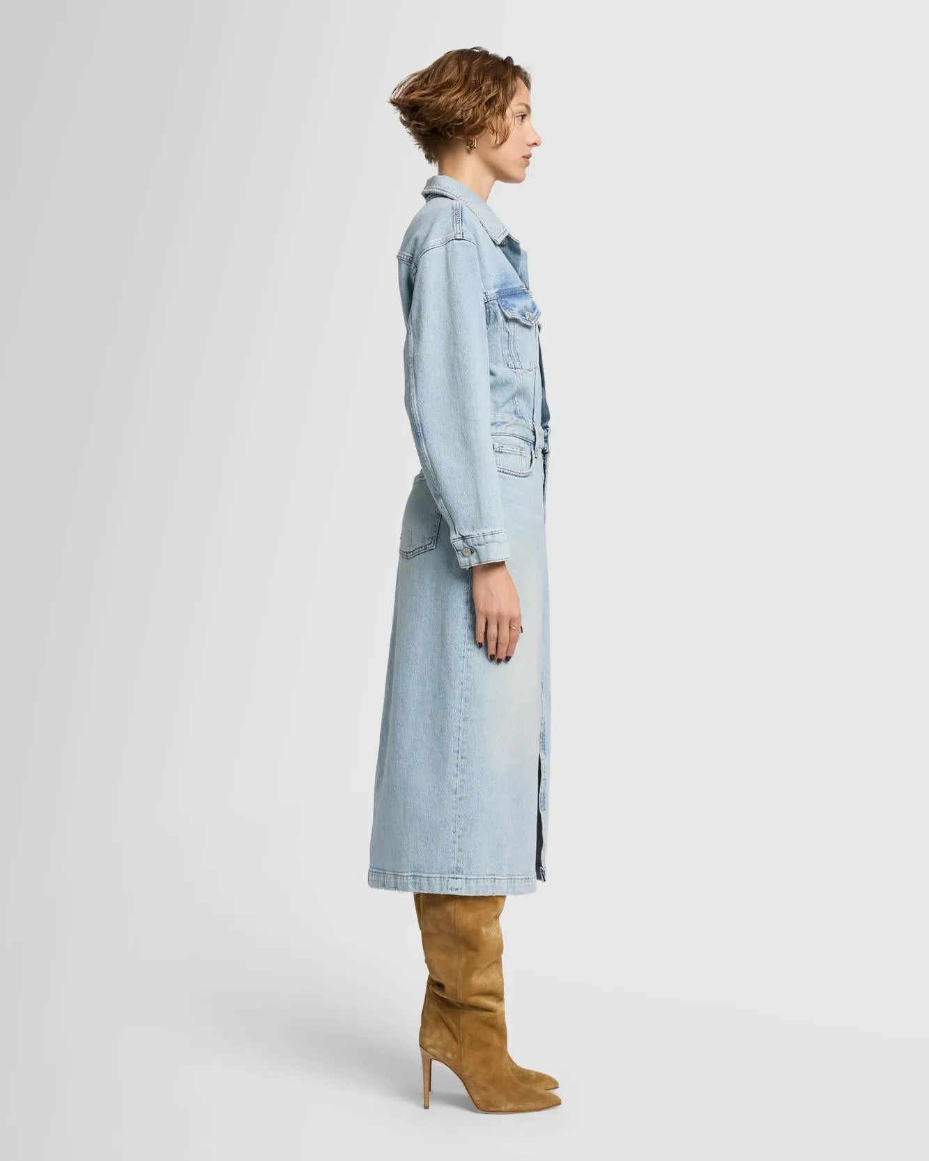 MANKIND Relaxed Denim Dress in Sahara sold by 7 For All Mankind product image thumbnail 5