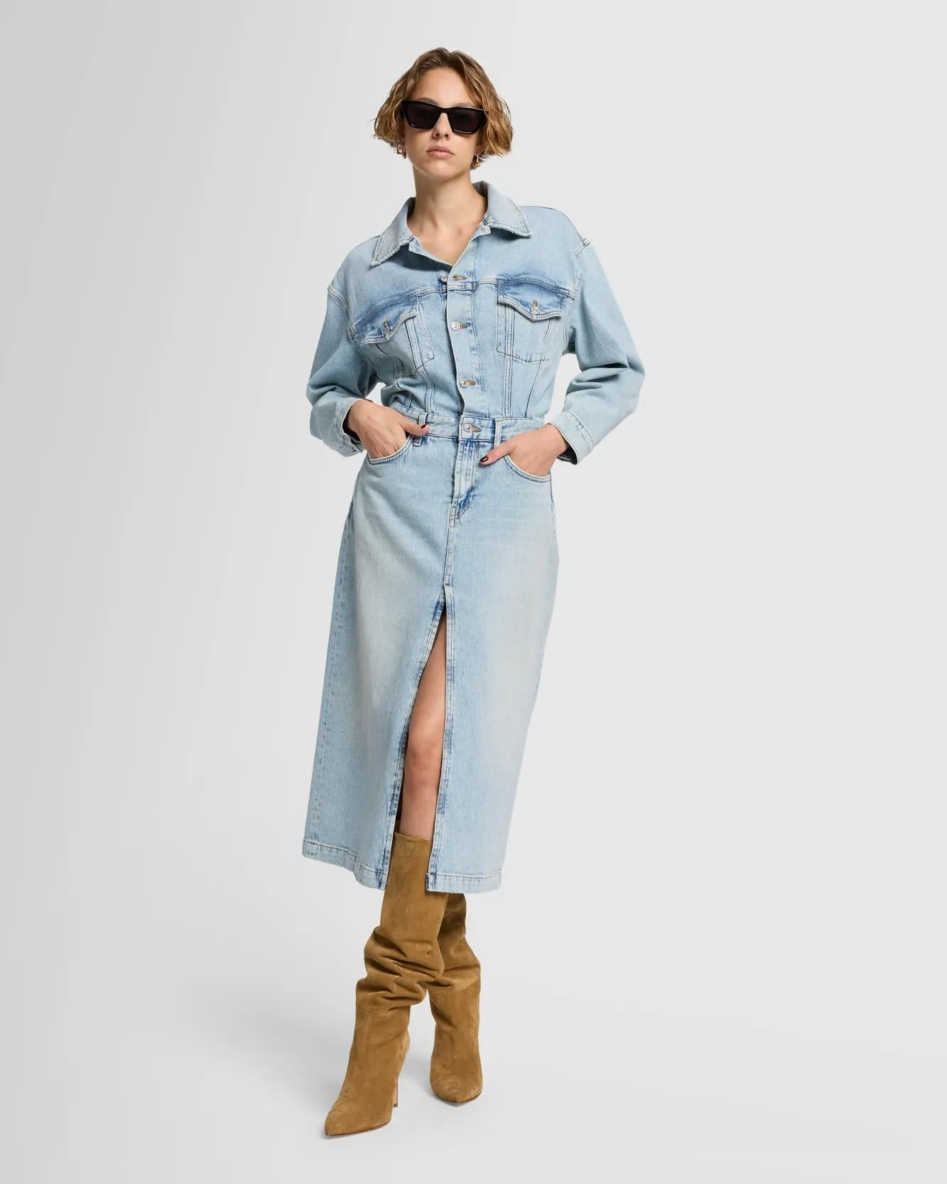 MANKIND Relaxed Denim Dress in Sahara sold by 7 For All Mankind product image thumbnail 2