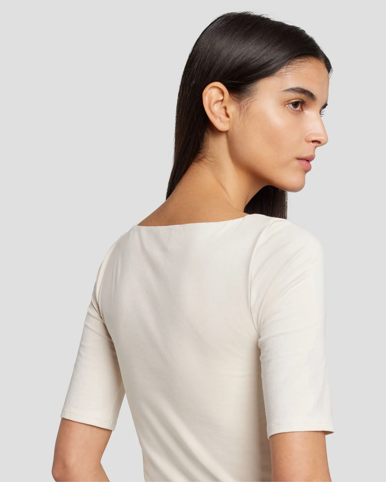 Square Neck Top in Cream sold by 7 For All Mankind product image thumbnail 5