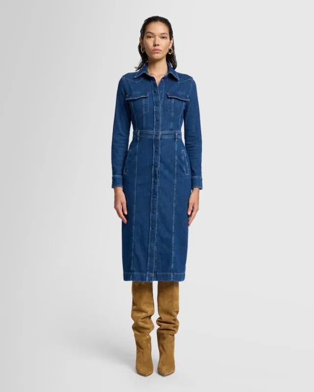 Luxe Dress in Cove sold by 7 For All Mankind