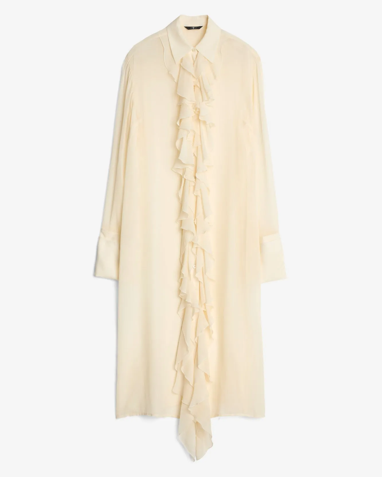 Silk Ruffle Dress in Solitary Star sold by 7 For All Mankind