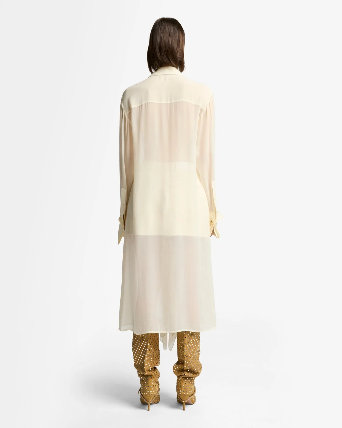 Silk Ruffle Dress in Solitary Star sold by 7 For All Mankind product image thumbnail 5