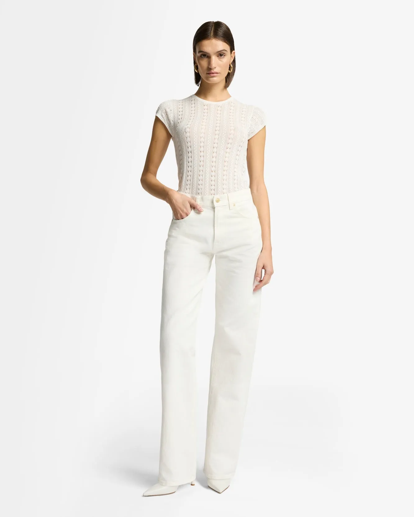 MANKIND Tess Trouser in Milky Way sold by 7 For All Mankind product image thumbnail 2