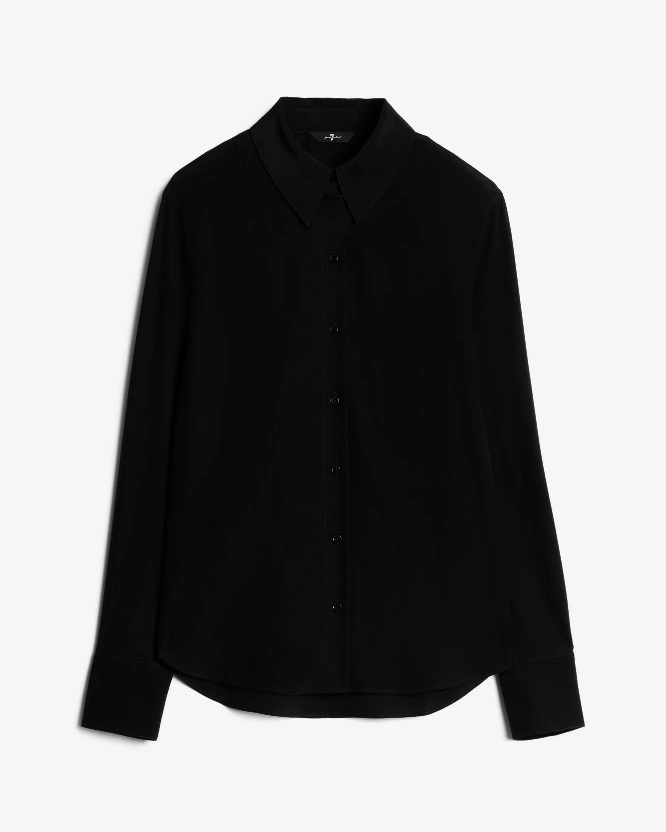 Long Sleeve Silk Blouse in Black sold by 7 For All Mankind product image thumbnail 2