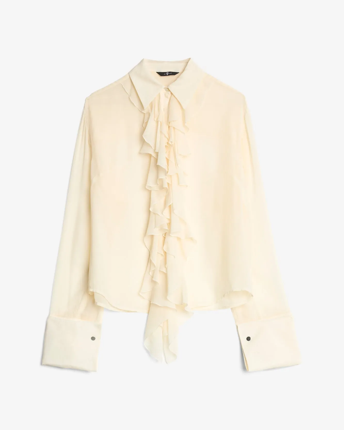 Silk Ruffle Shirt in Solitary Star sold by 7 For All Mankind