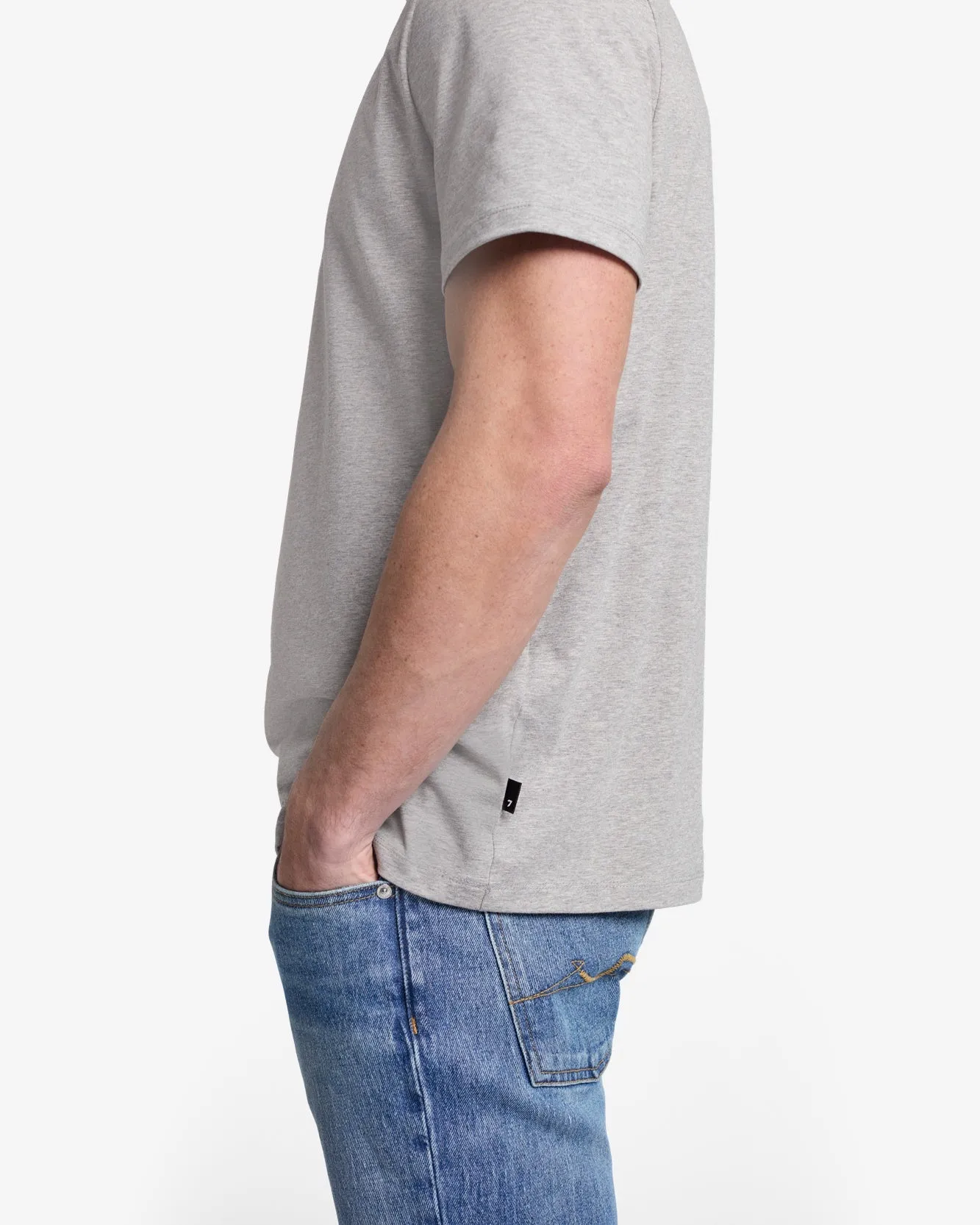 Luxe Performance Tee in Grey sold by 7 For All Mankind product image thumbnail 4