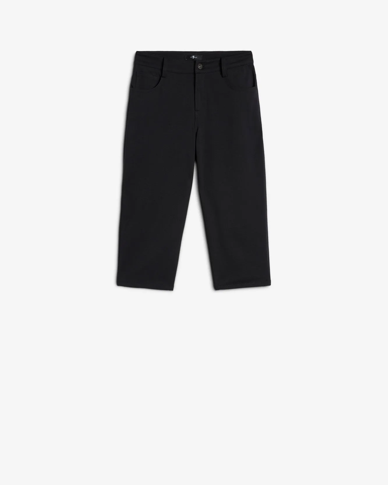Double Knit Capri Trouser in Black sold by 7 For All Mankind