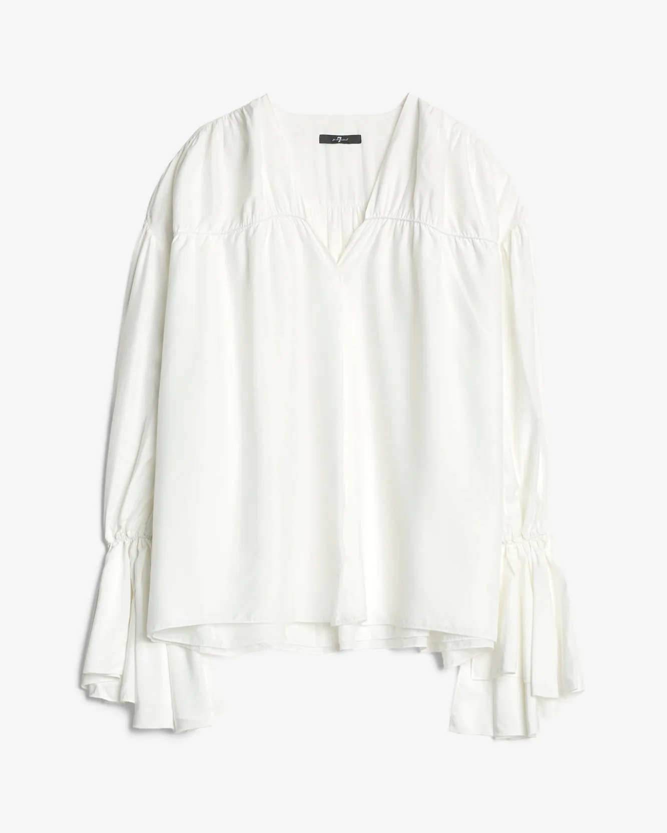 Silk Blend Ariel Shirt in White sold by 7 For All Mankind
