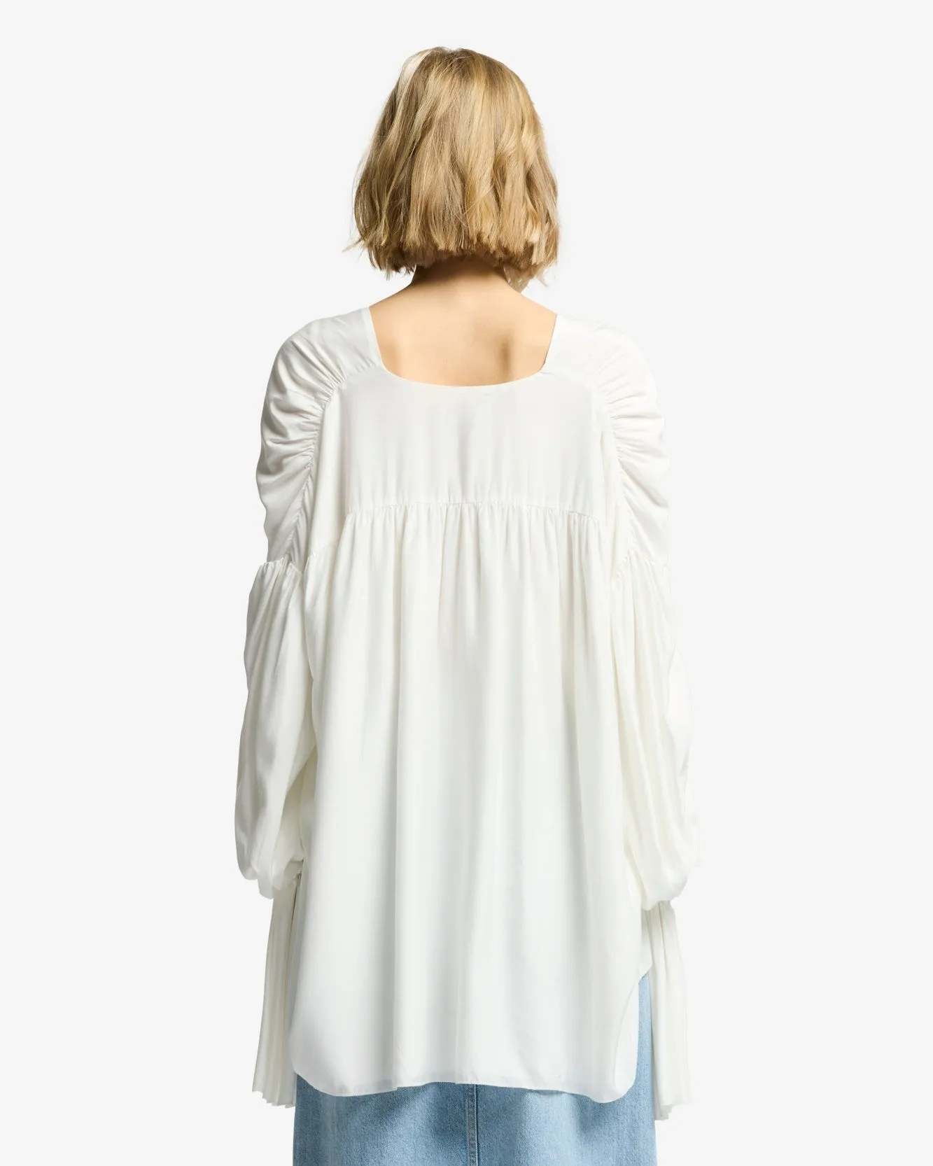 Silk Blend Ariel Shirt in White sold by 7 For All Mankind product image thumbnail 5