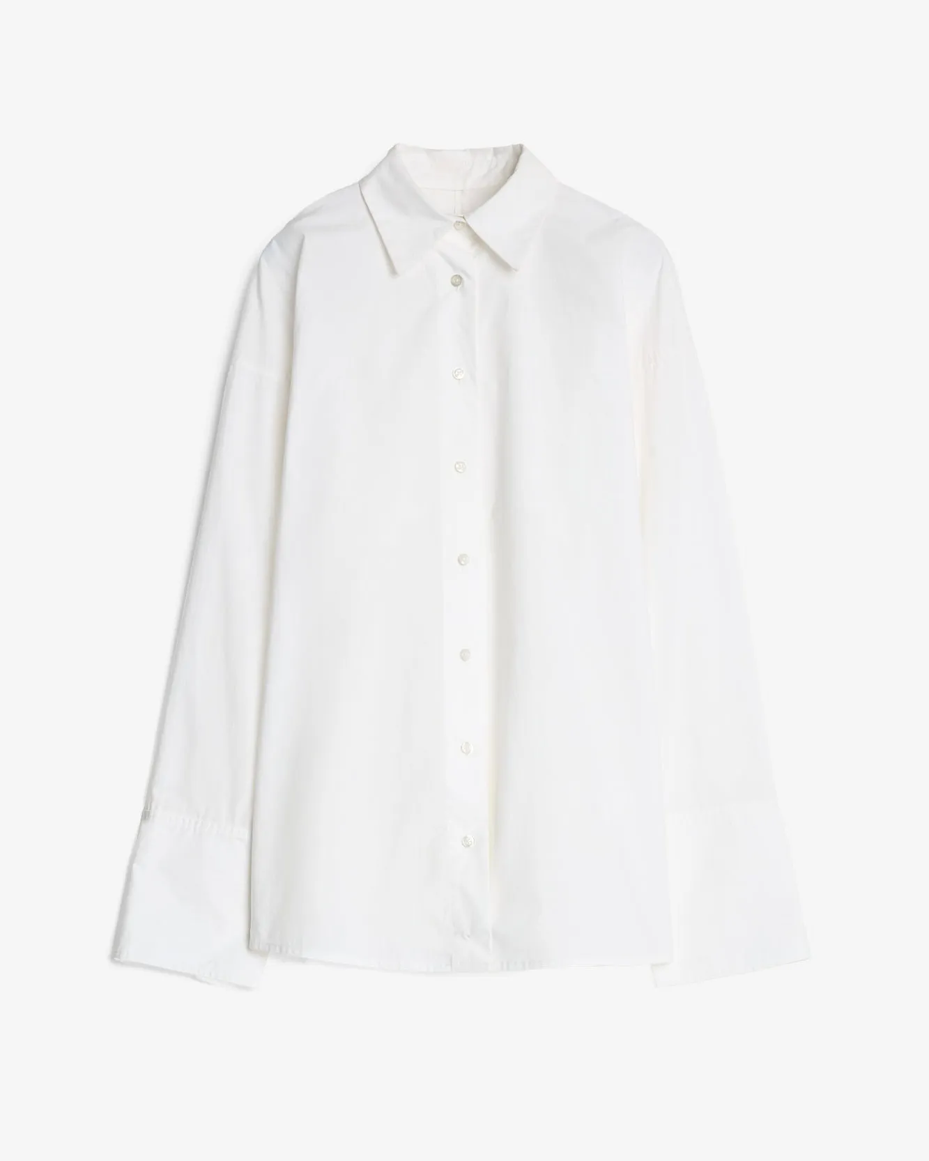 Open Back Poplin Shirt in White sold by 7 For All Mankind