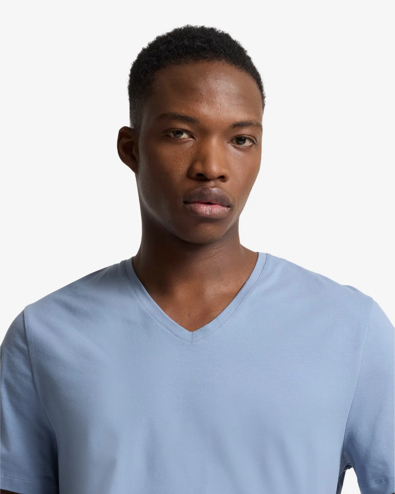 Luxe Performance V-Neck Tee in Slate Blue sold by 7 For All Mankind product image thumbnail 4