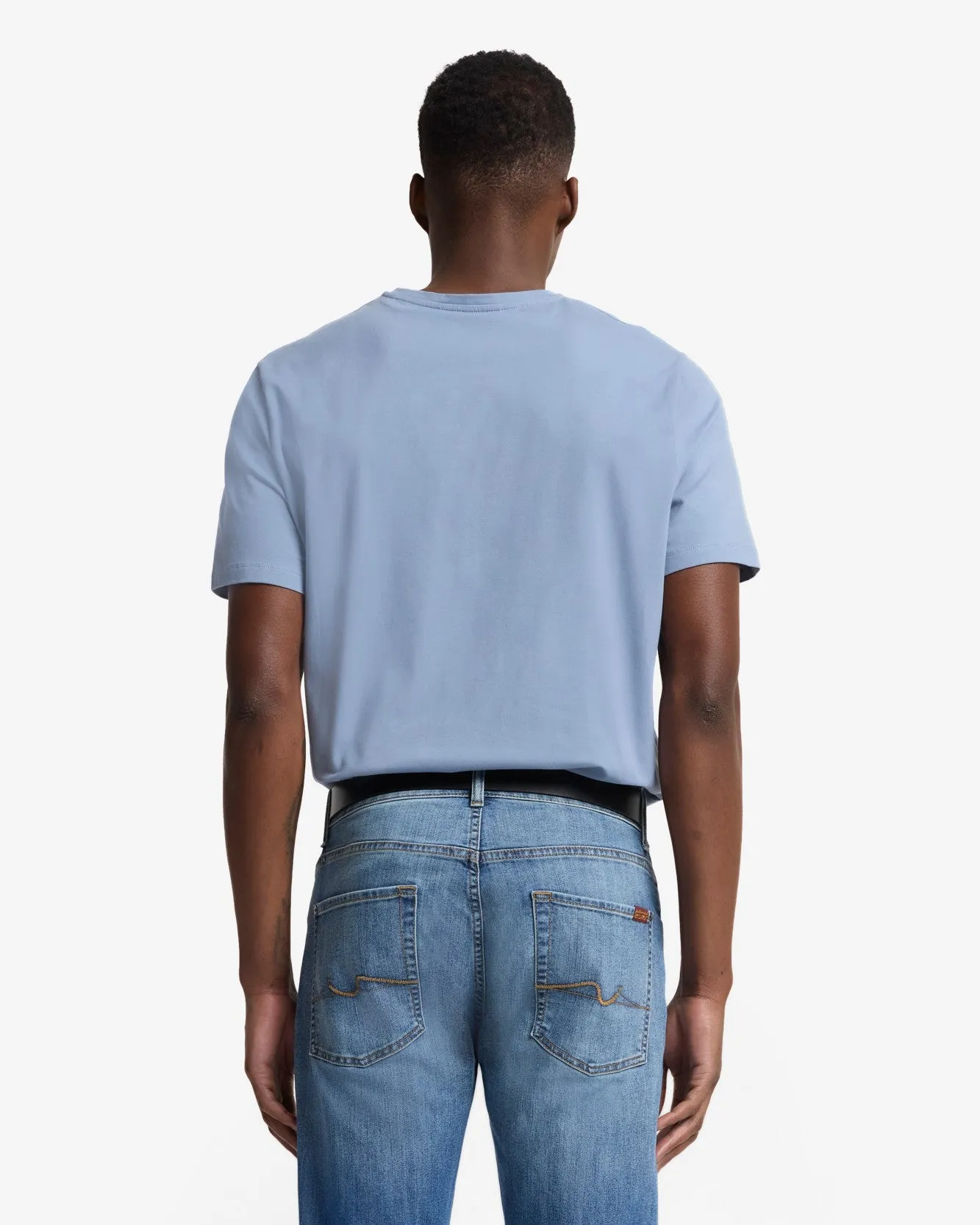 Luxe Performance V-Neck Tee in Slate Blue sold by 7 For All Mankind product image thumbnail 5