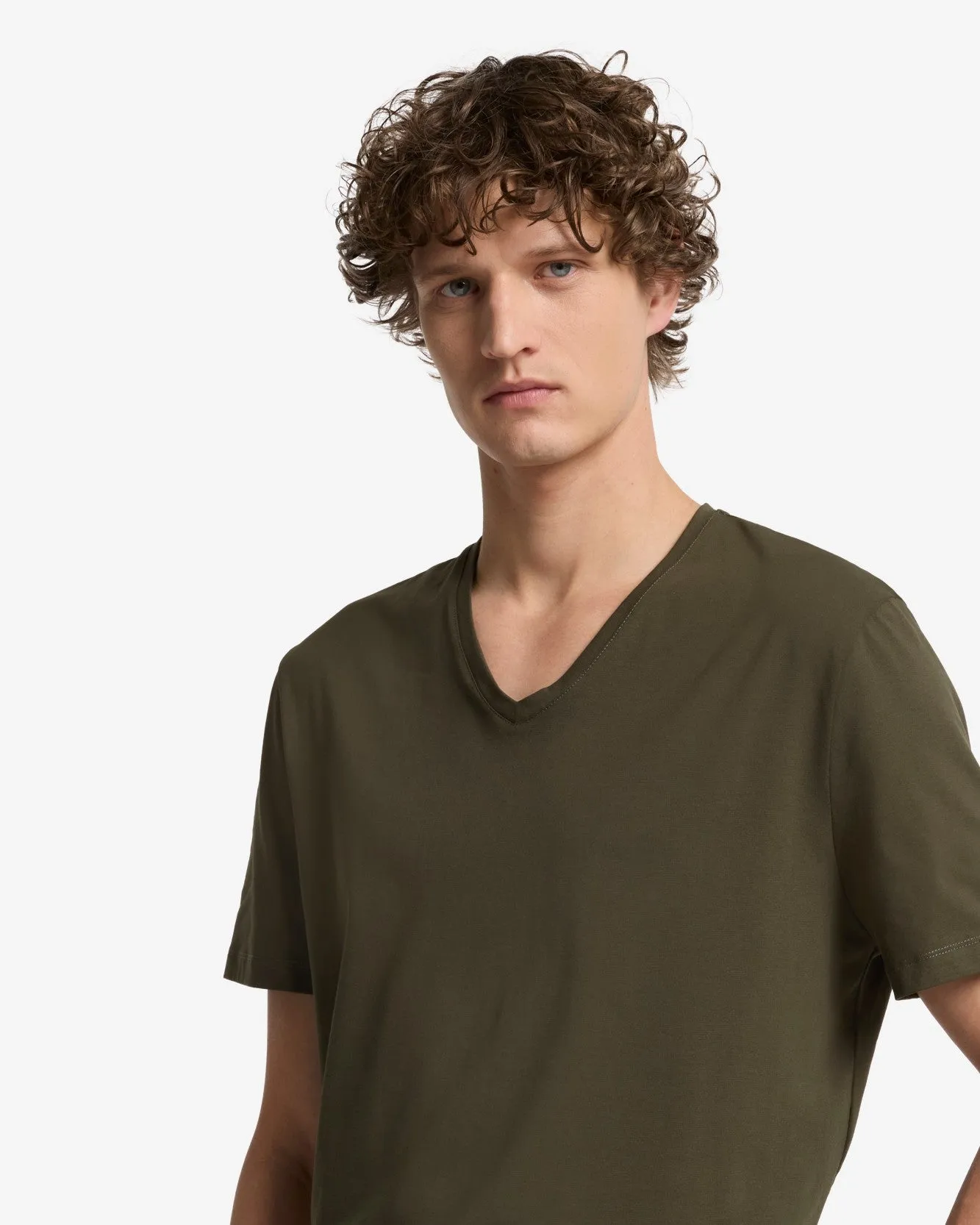 Luxe Performance V-Neck Tee in Forest Green sold by 7 For All Mankind product image thumbnail 4