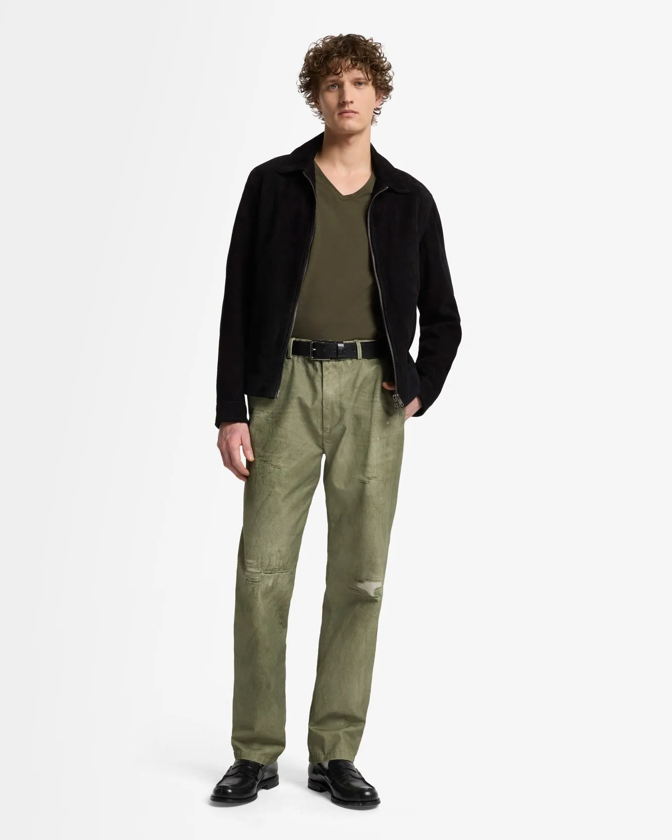 Luxe Performance V-Neck Tee in Forest Green sold by 7 For All Mankind product image thumbnail 3