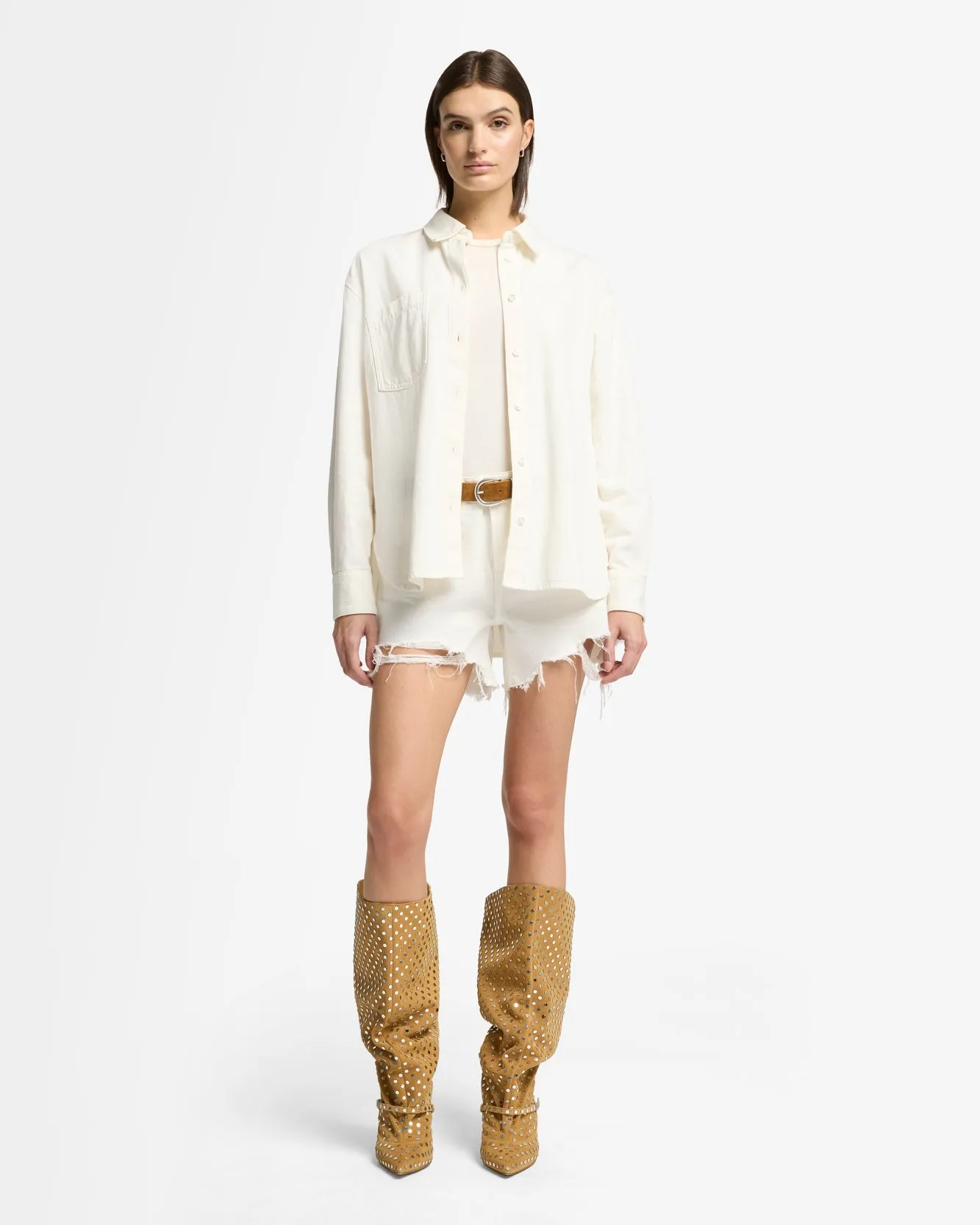 Linen Blend Easy Shirt in Ostuni sold by 7 For All Mankind product image thumbnail 3