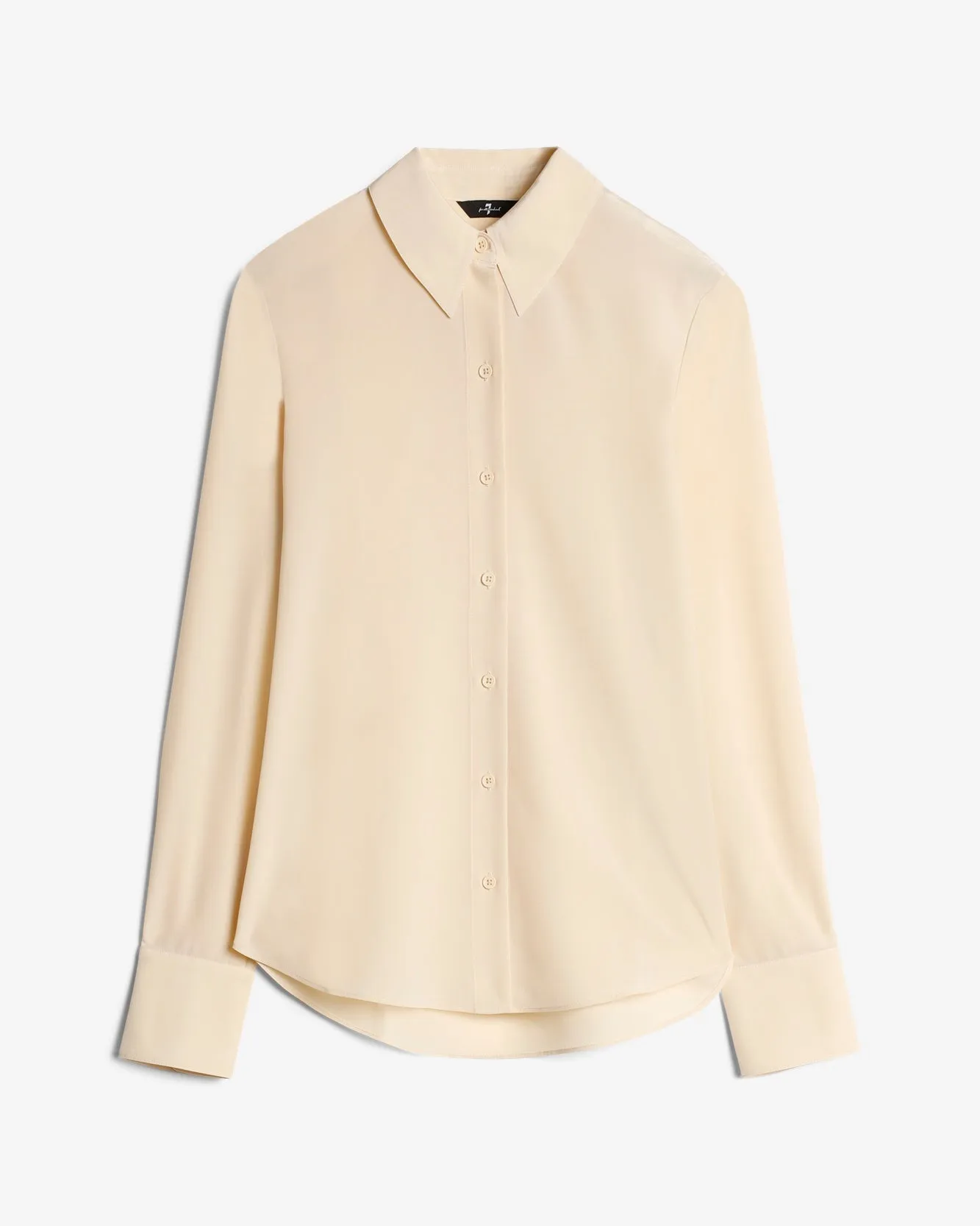 Long Sleeve Silk Blouse in Sand sold by 7 For All Mankind