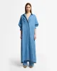 Indigo Linen Maxi Shirtdress in Icy sold by 7 For All Mankind