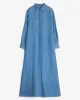 Indigo Linen Maxi Shirtdress in Icy sold by 7 For All Mankind