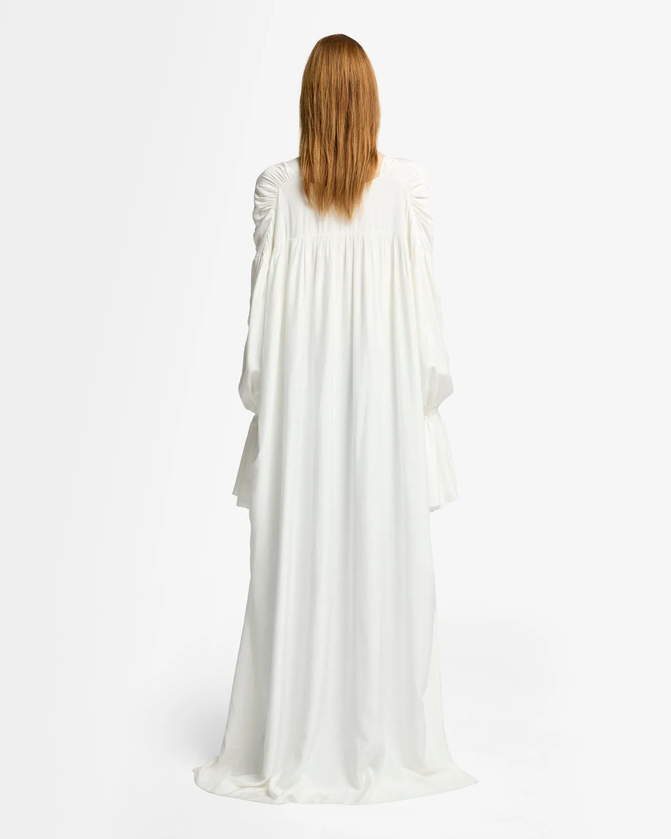 Ariel Silk Blend Dress in White sold by 7 For All Mankind product image thumbnail 5