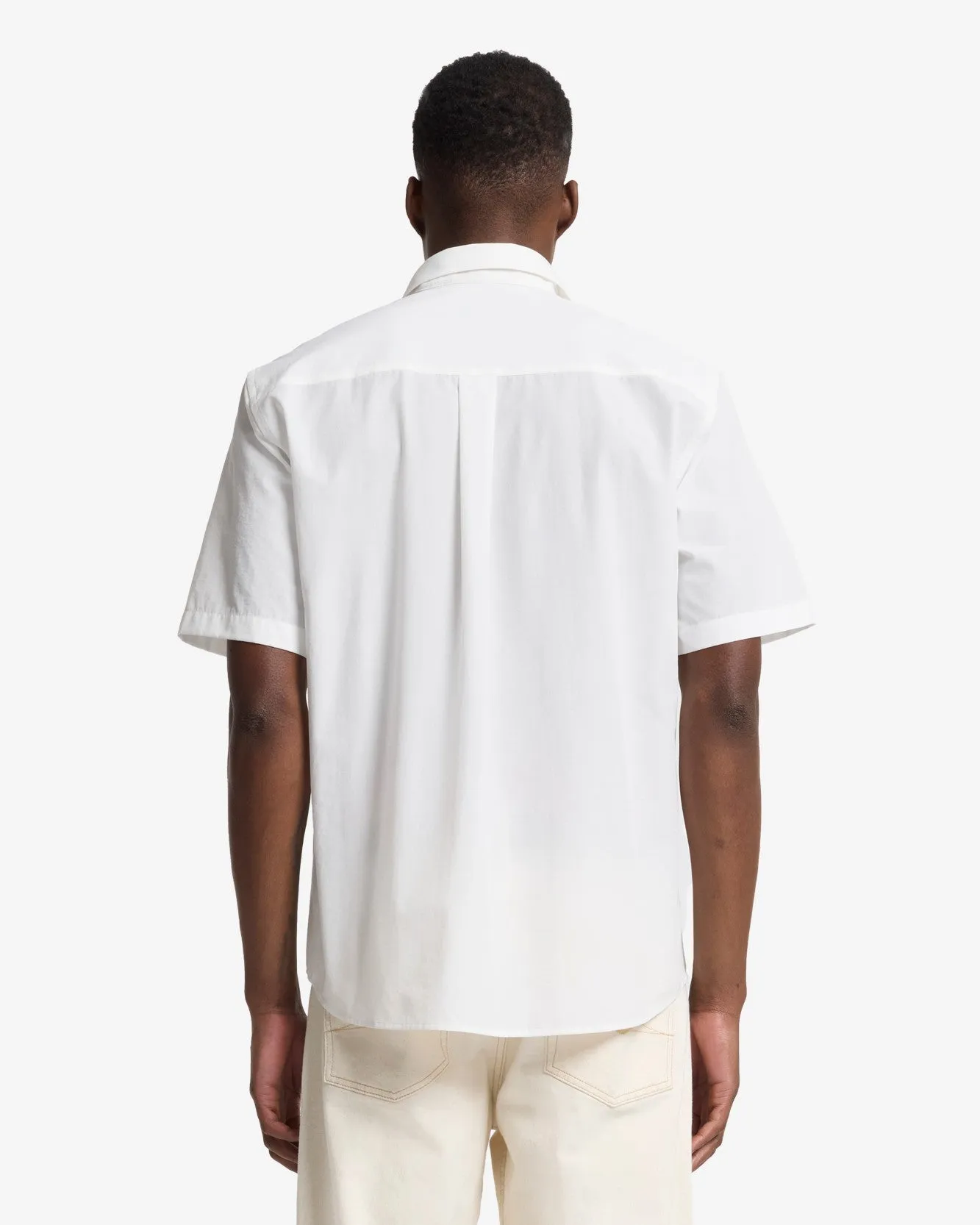 Short Sleeve Poplin Shirt in White sold by 7 For All Mankind product image thumbnail 4