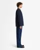 Linen Blend Long Sleeve Camp Shirt in Navy sold by 7 For All Mankind