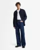 Linen Blend Long Sleeve Camp Shirt in Navy sold by 7 For All Mankind