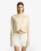 Cropped Open Knit Hoodie in Solitary Star sold by 7 For All Mankind