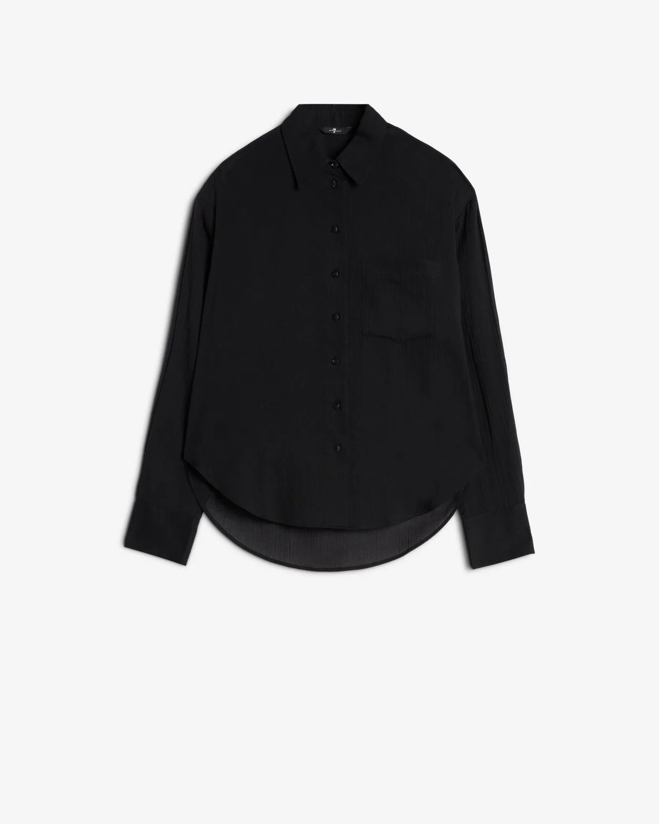 Oversize Button Down Shirt in Black sold by 7 For All Mankind