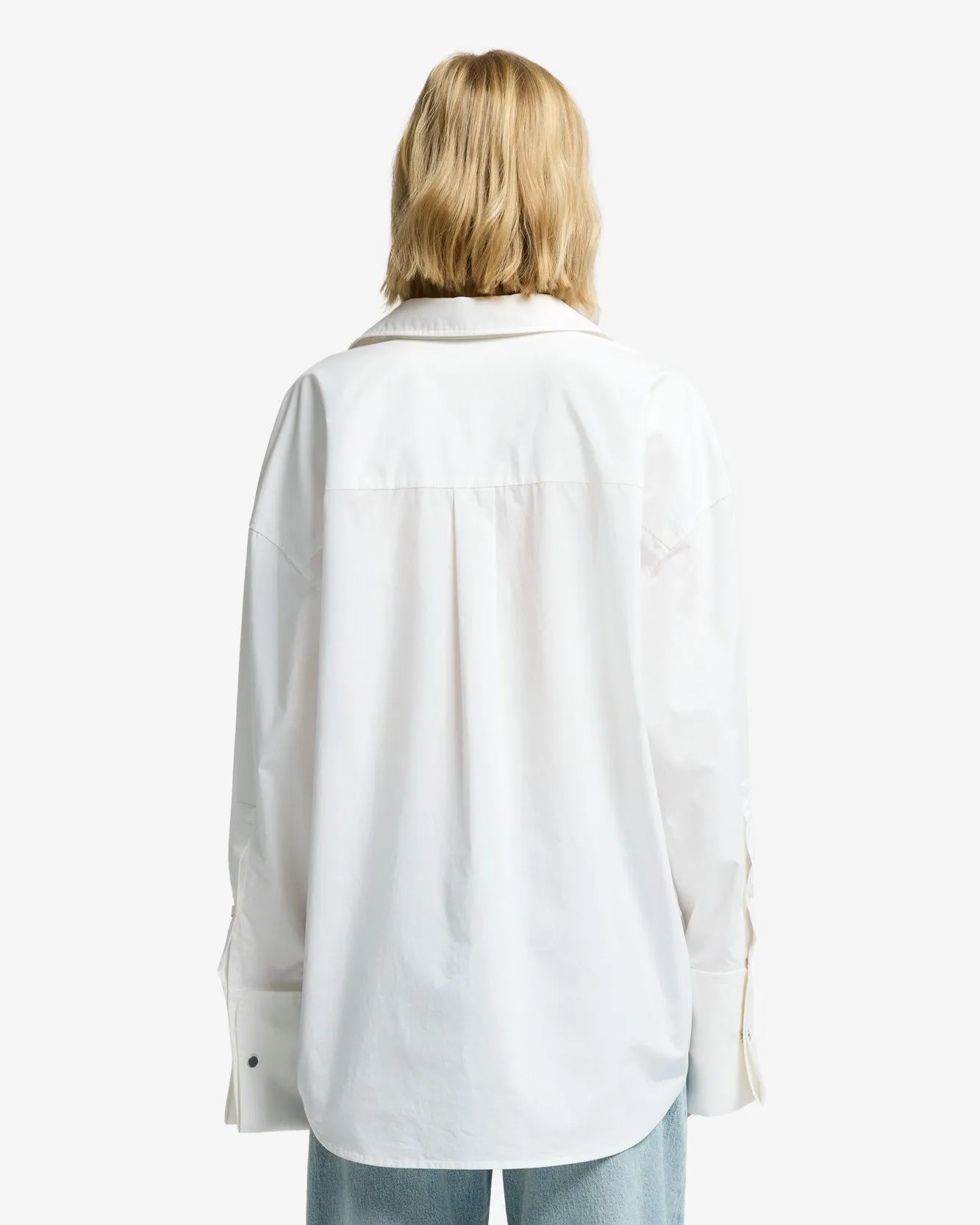 Poplin Oversized Shirt in White sold by 7 For All Mankind product image thumbnail 5