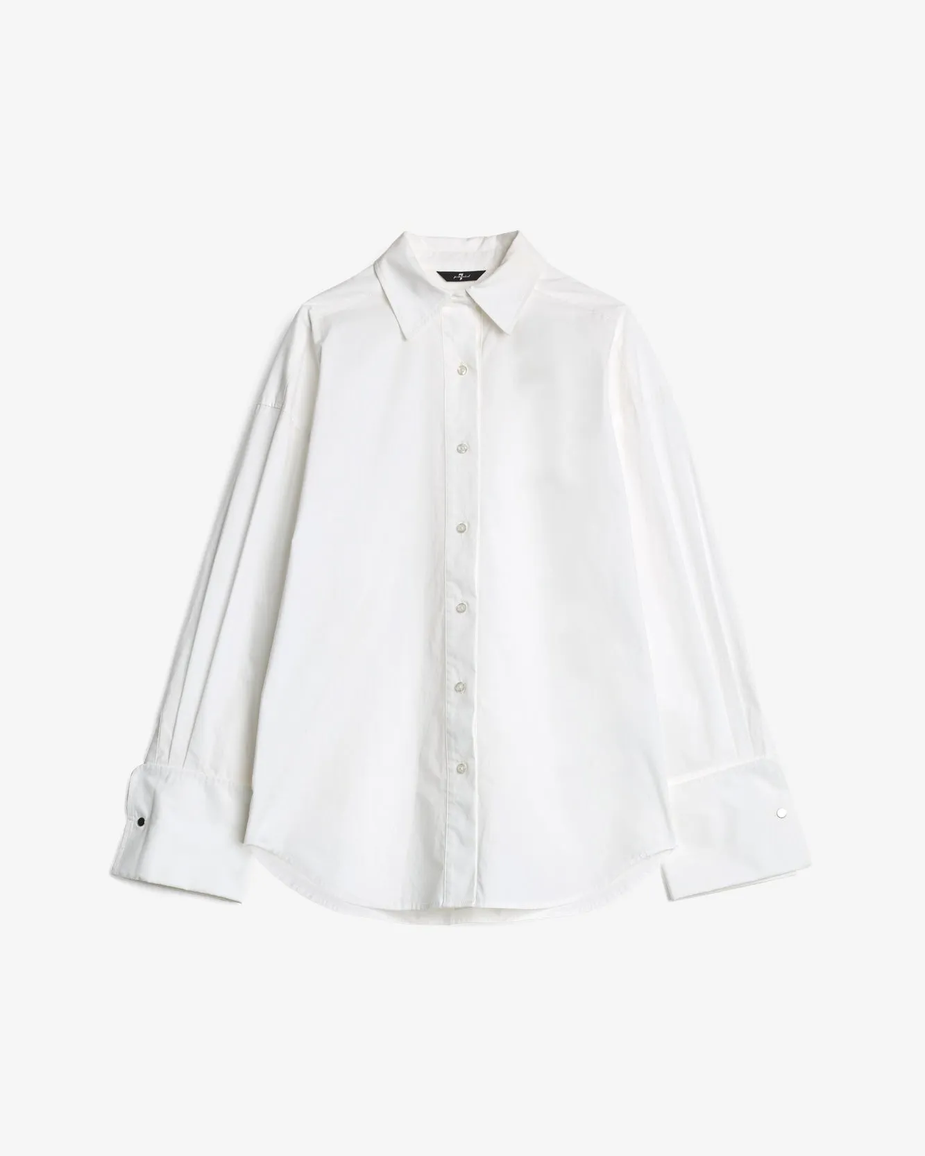 Poplin Oversized Shirt in White sold by 7 For All Mankind