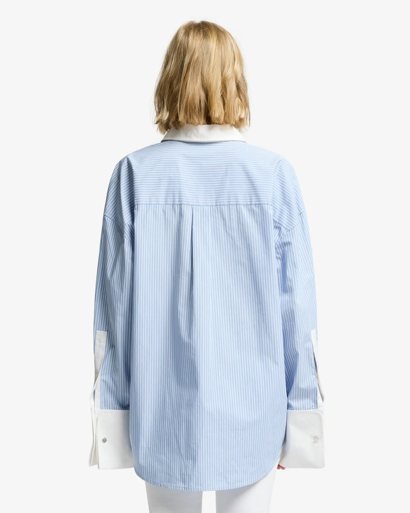 Poplin Oversized Shirt in Pinstripes sold by 7 For All Mankind product image thumbnail 5