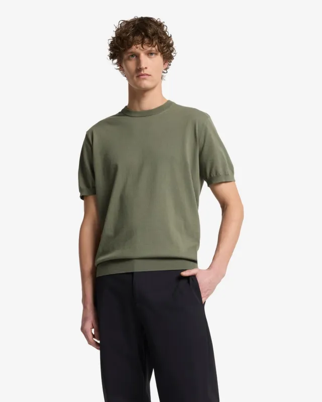 Classic Cotton Short Sleeve Sweater in Army Green sold by 7 For All Mankind