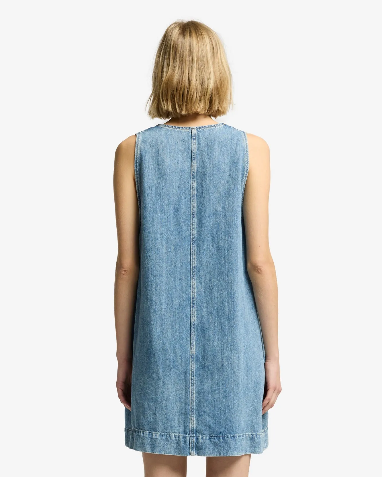 Indigo Linen V-Neck Dress in Arizona sold by 7 For All Mankind product image thumbnail 5