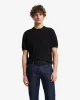 Classic Cotton Short Sleeve Sweater in Black sold by 7 For All Mankind