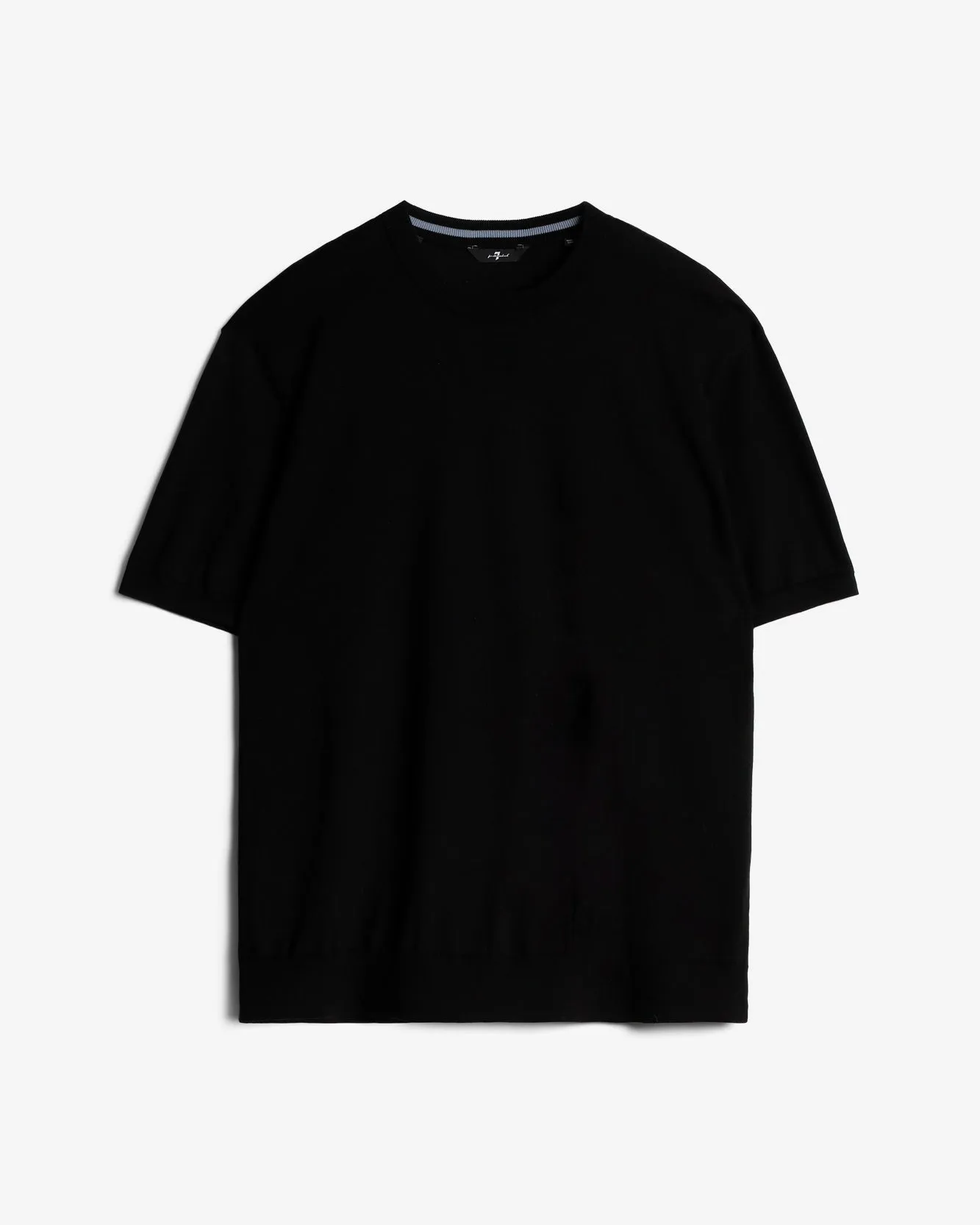 Classic Cotton Short Sleeve Sweater in Black sold by 7 For All Mankind