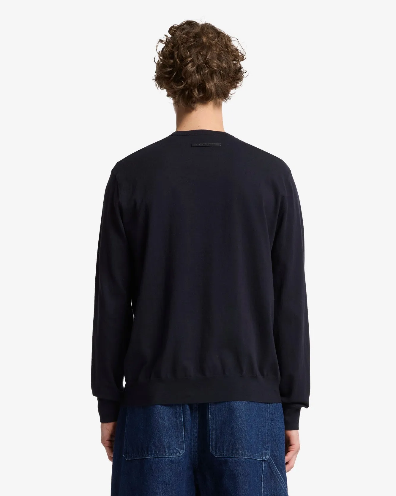 Classic Cotton Long Sleeve Sweater in Navy sold by 7 For All Mankind product image thumbnail 5