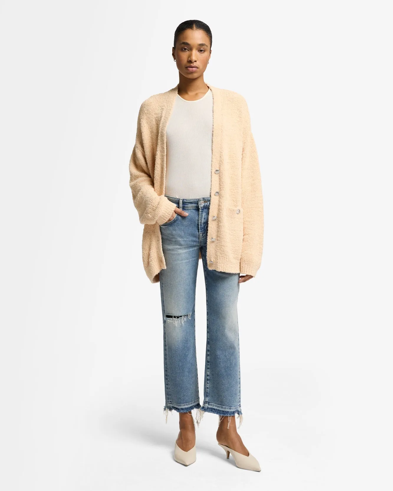 Oversized Cardigan in Sand sold by 7 For All Mankind product image thumbnail 3