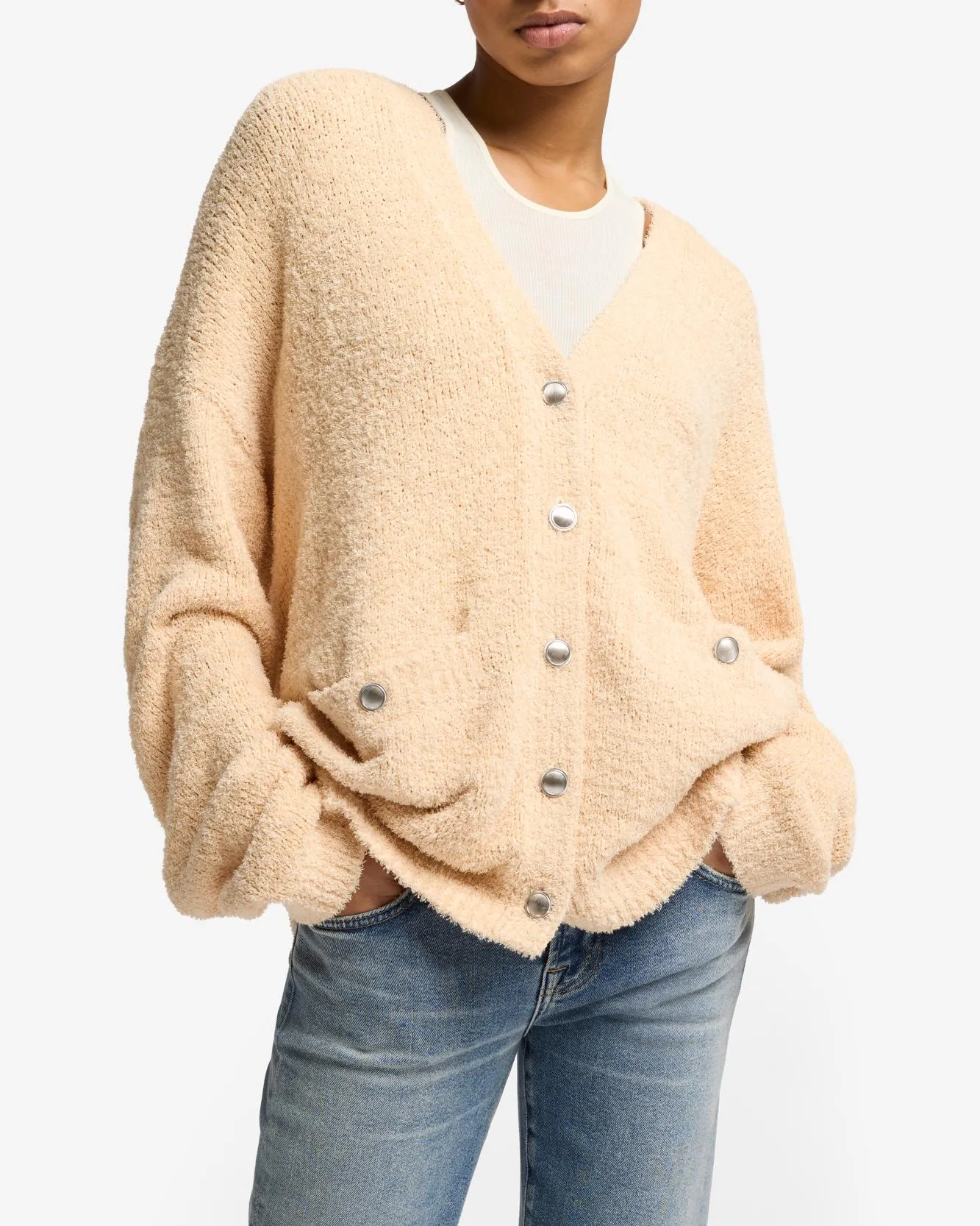 Oversized Cardigan in Sand sold by 7 For All Mankind product image thumbnail 4