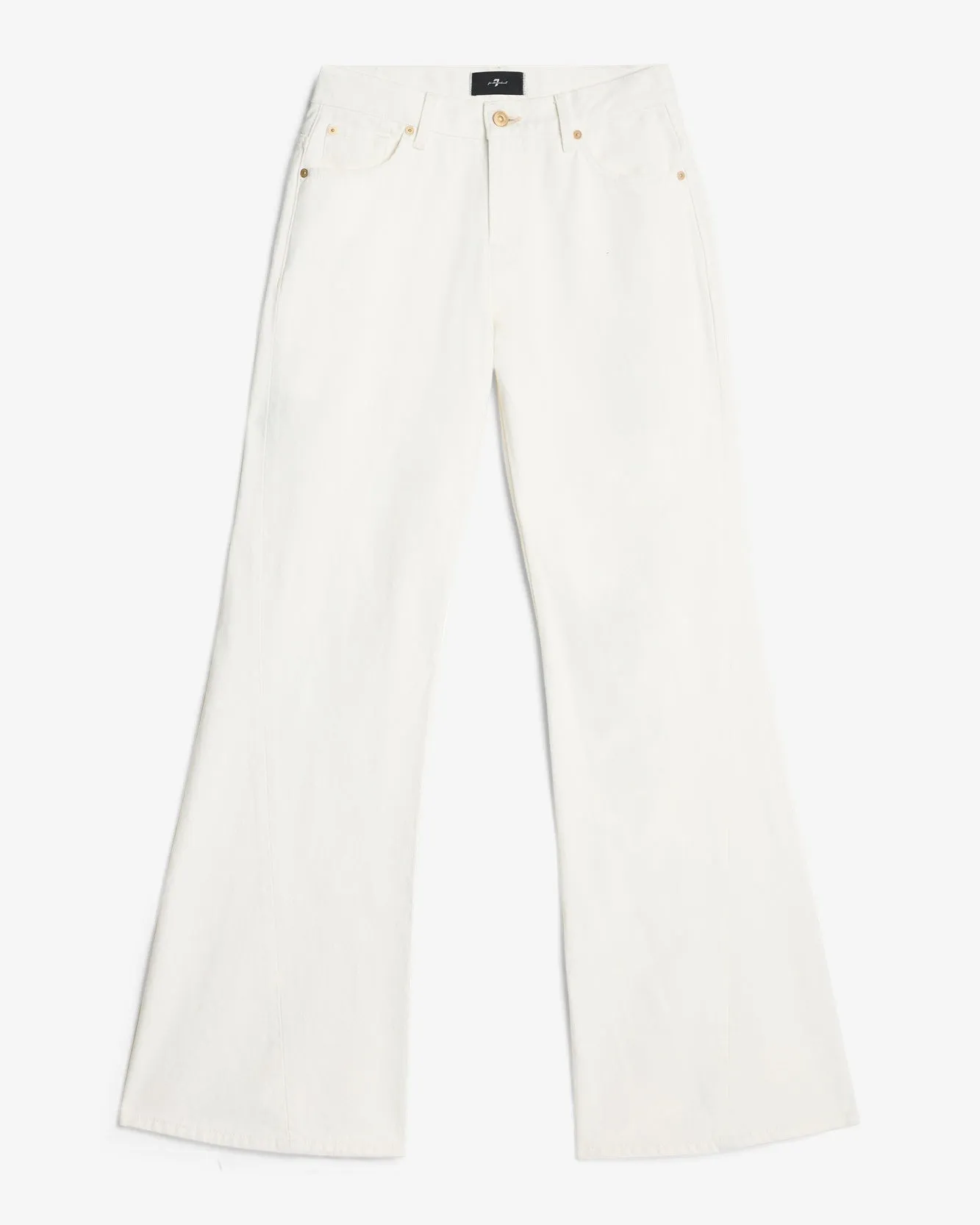 Slim Illusion Twisted Seam Spencer Flare in Milky Way sold by 7 For All Mankind