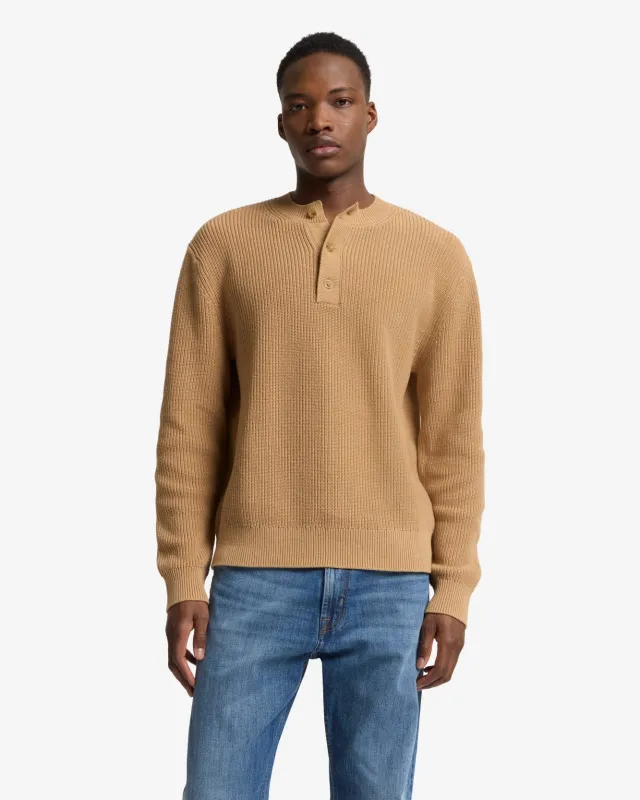 Henley Sweater in Beige sold by 7 For All Mankind