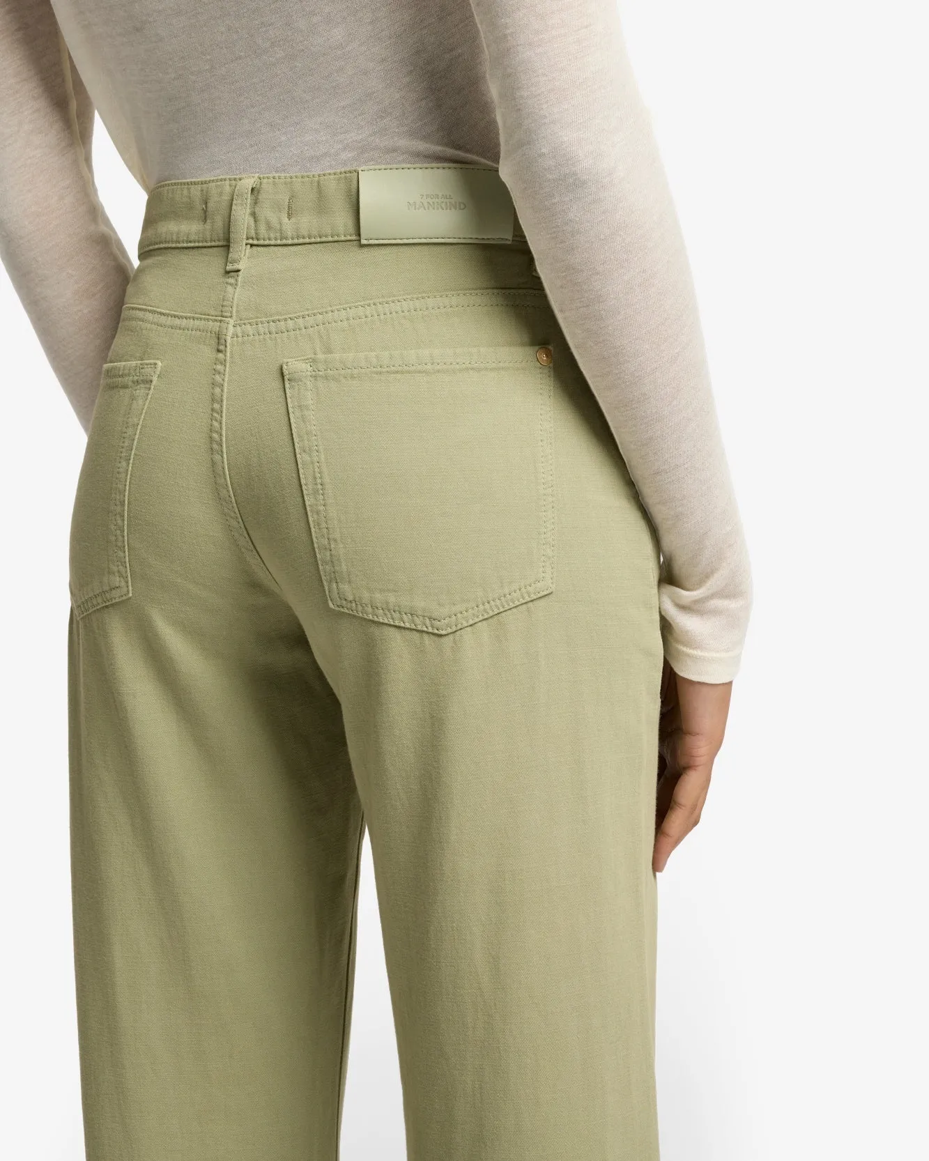 Linen Blend Tess Trouser in Palm sold by 7 For All Mankind product image thumbnail 4