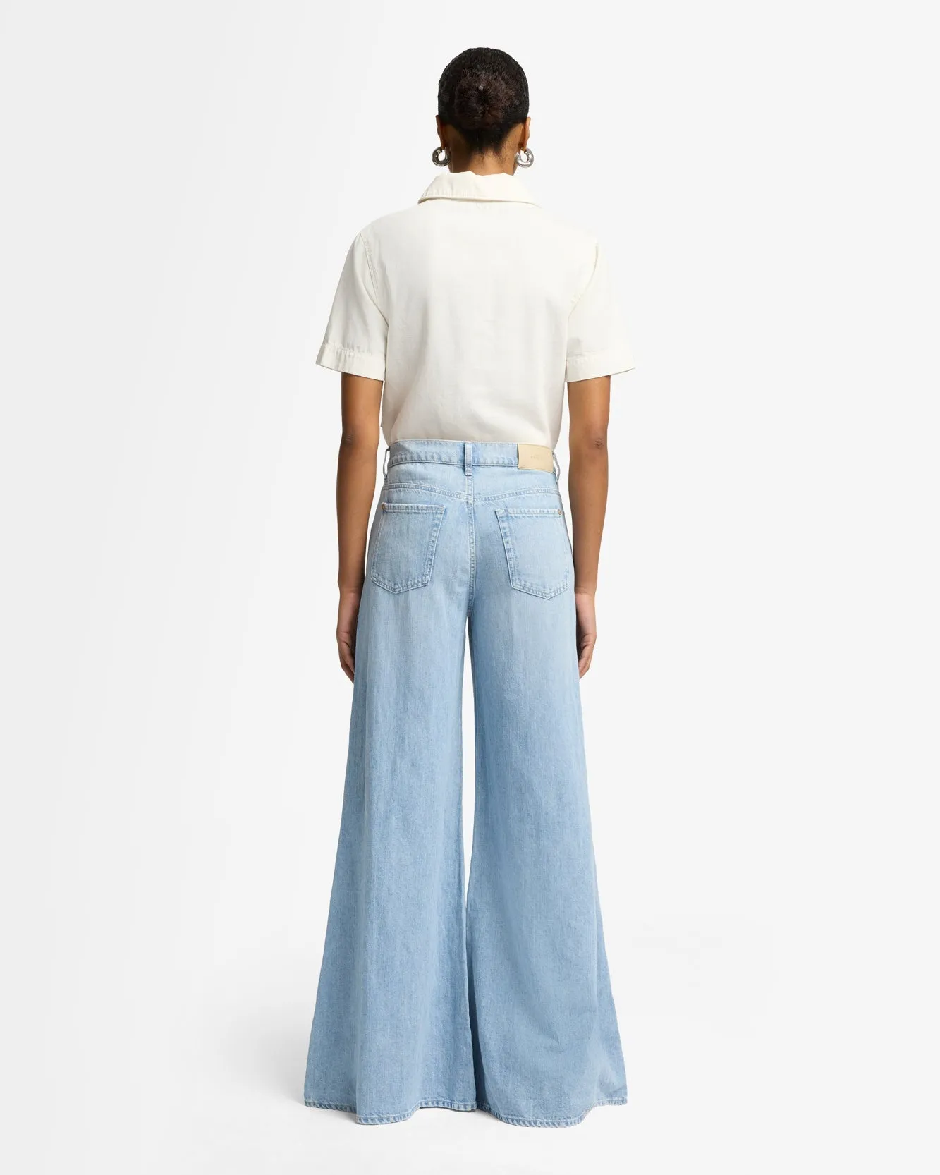 Indigo Linen Willow Palazzo Wide Leg in Kansas sold by 7 For All Mankind product image thumbnail 5