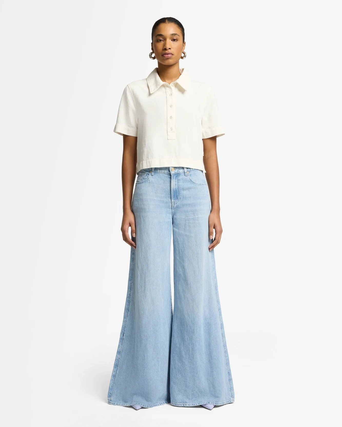 Indigo Linen Willow Palazzo Wide Leg in Kansas sold by 7 For All Mankind product image thumbnail 2