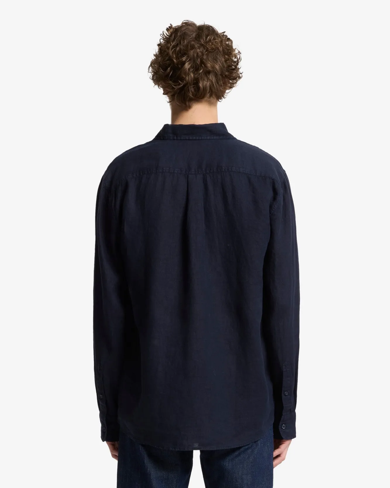 Classic Linen Button Up Shirt in Navy sold by 7 For All Mankind product image thumbnail 5