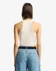 Racer Front Tank in White sold by 7 For All Mankind