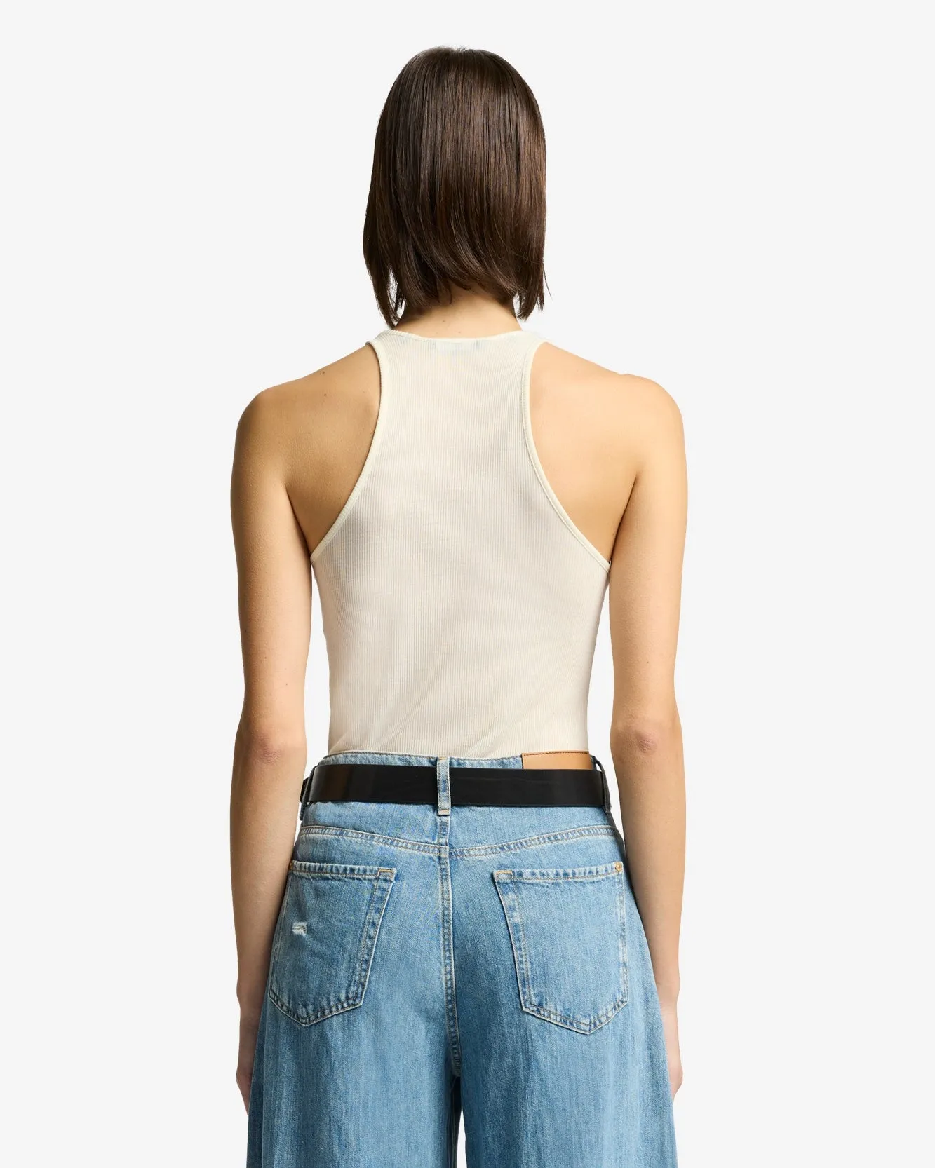 Racer Front Tank in White sold by 7 For All Mankind product image thumbnail 5