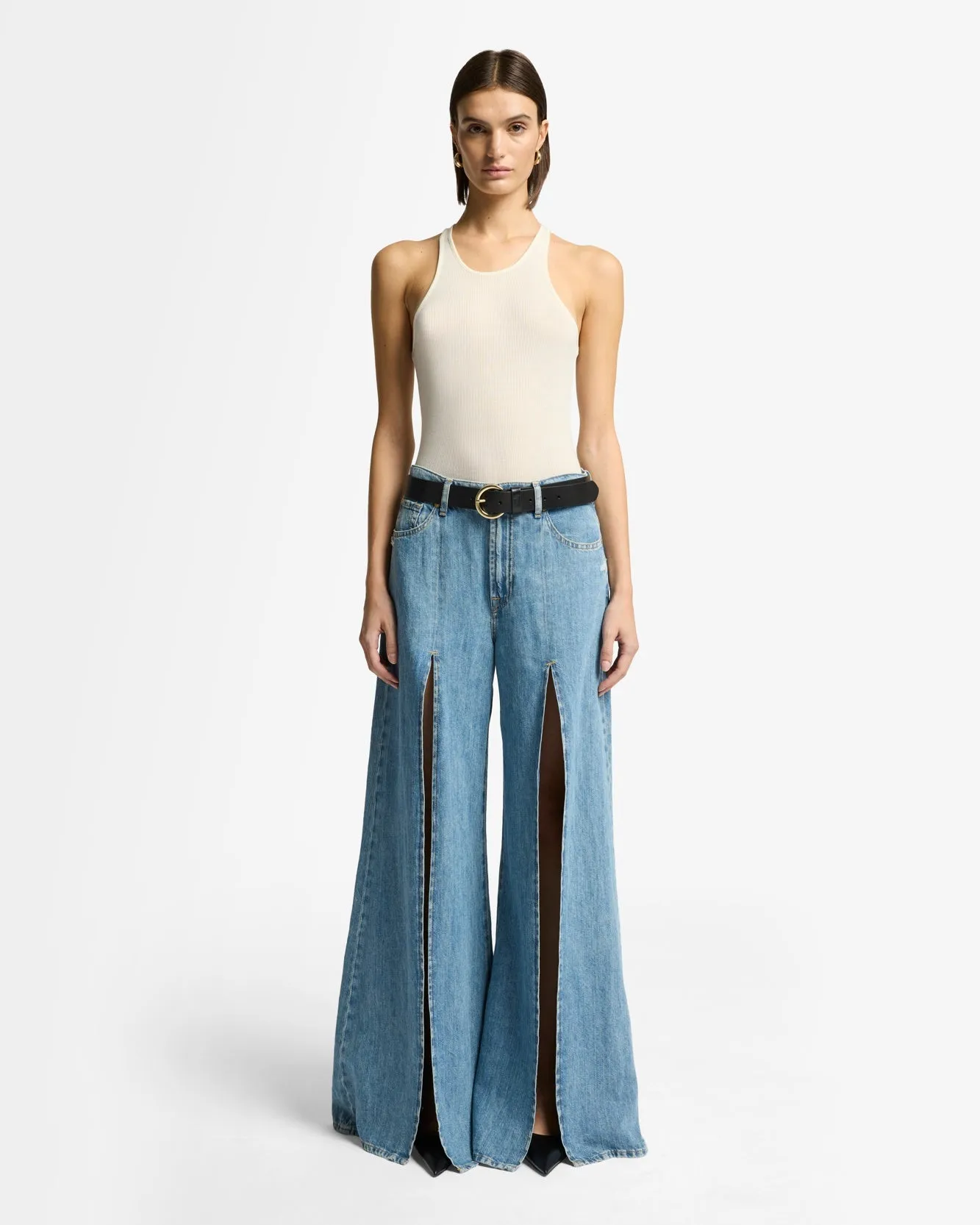 Racer Front Tank in White sold by 7 For All Mankind product image thumbnail 3